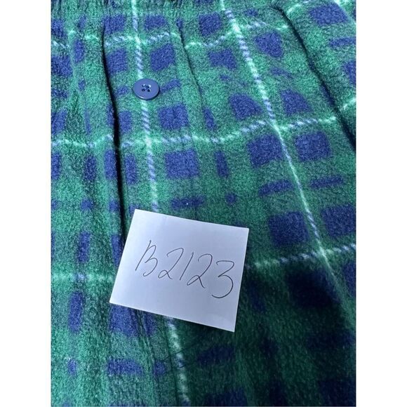 Fruit Of The Loom Mens Fleece Green Blue Plaid Comfort Sleepwear Pants Size XL - Picture 13 of 13